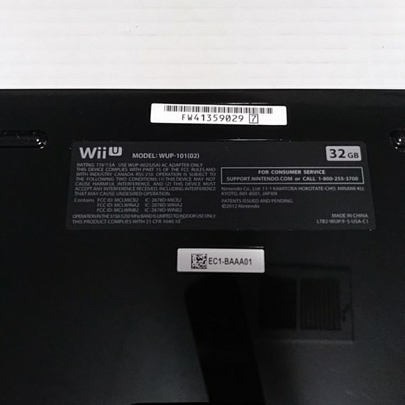 Nintendo Wii U Black Console Model WUP-101(02) With Power Cords *EUC* - Picture 7 of 12
